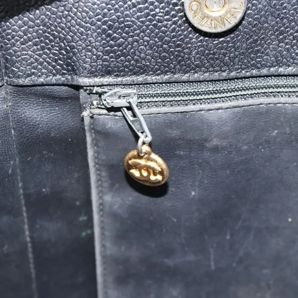 Chanel Caviar CC Logo Tote Black